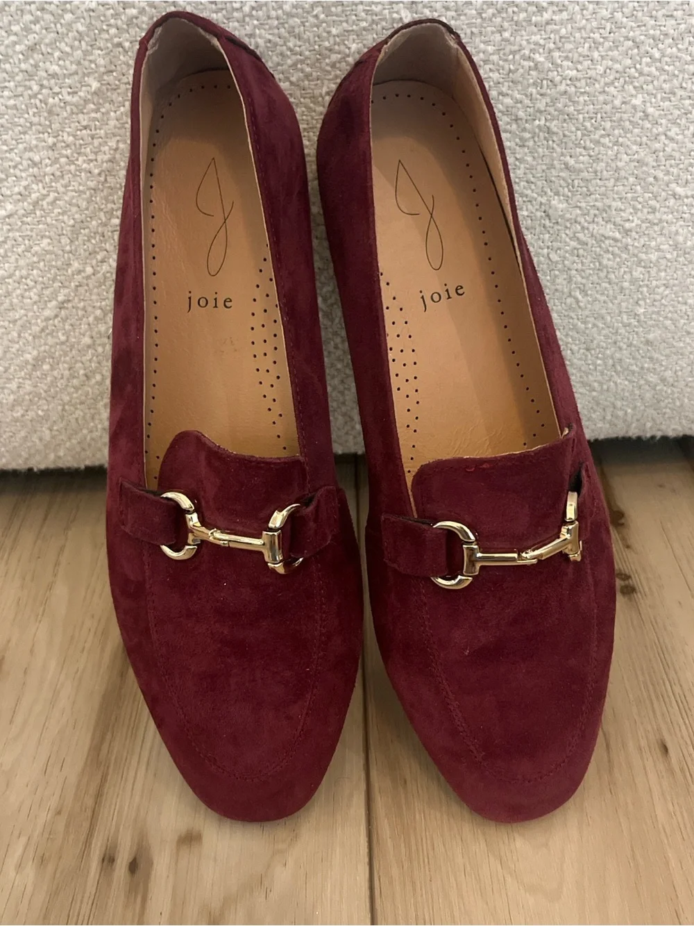 Joie Wine Loafers with Gold Hardware Quiet Luxury Burgundy Workwear Fall